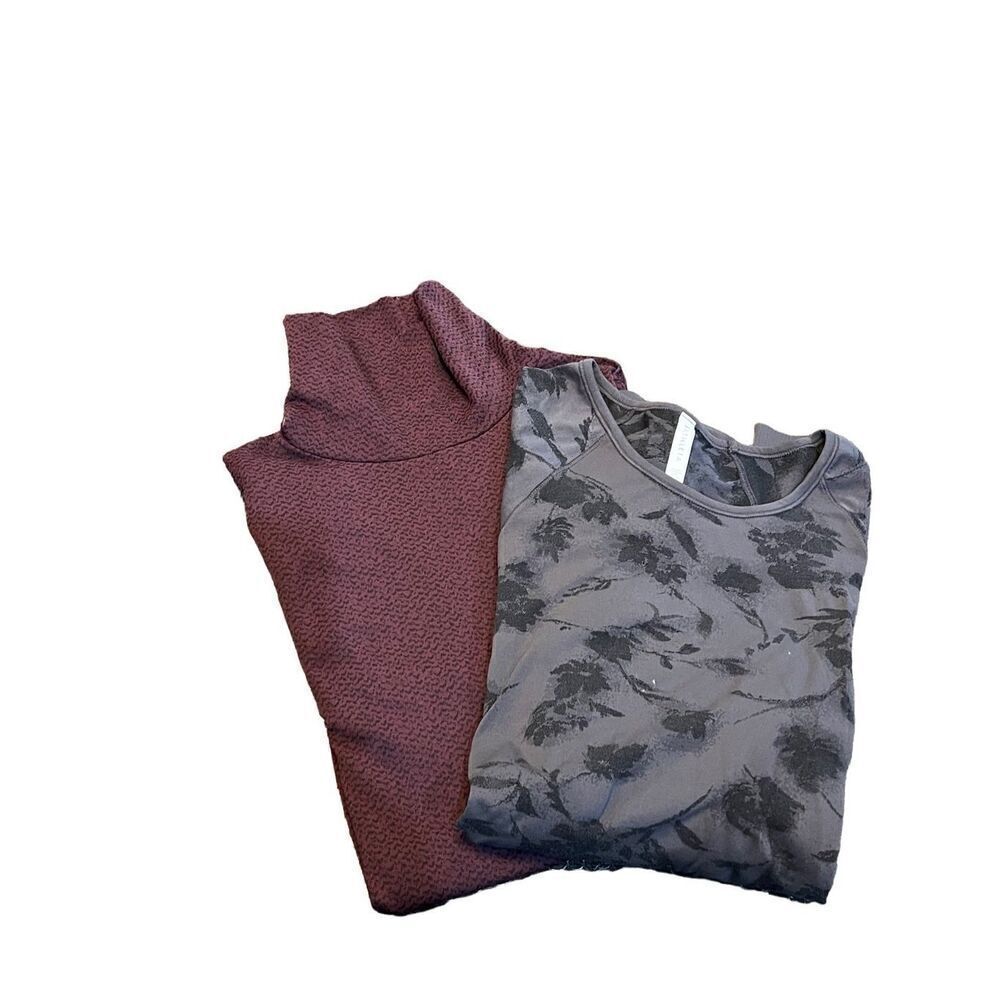 Athleta 2pc Long Sleeve Turtleneck Yoga Tops Size Medium